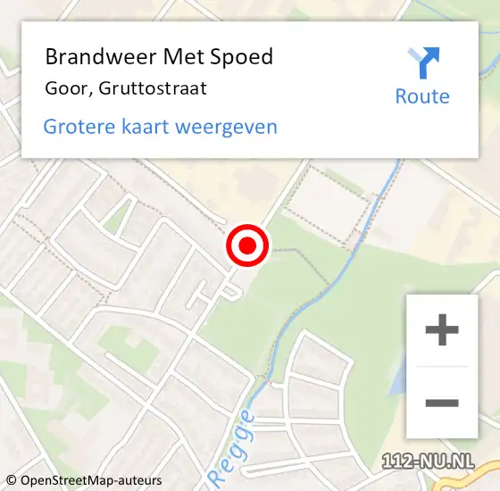 Locatie op kaart van de 112 melding: Brandweer Met Spoed Naar Goor, Gruttostraat op 12 mei 2015 18:27