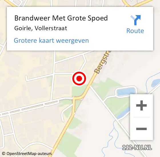 Locatie op kaart van de 112 melding: Brandweer Met Grote Spoed Naar Goirle, Vollerstraat op 12 mei 2015 18:46