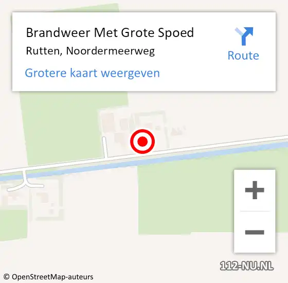 Locatie op kaart van de 112 melding: Brandweer Met Grote Spoed Naar Rutten, Noordermeerweg op 12 mei 2015 19:04