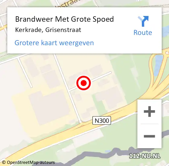 Locatie op kaart van de 112 melding: Brandweer Met Grote Spoed Naar Kerkrade, Grisenstraat op 12 mei 2015 21:08