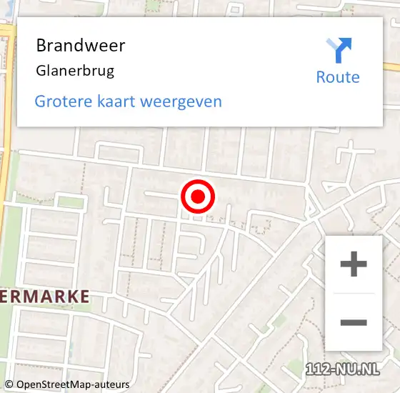 Locatie op kaart van de 112 melding: Brandweer Glanerbrug op 12 mei 2015 22:17