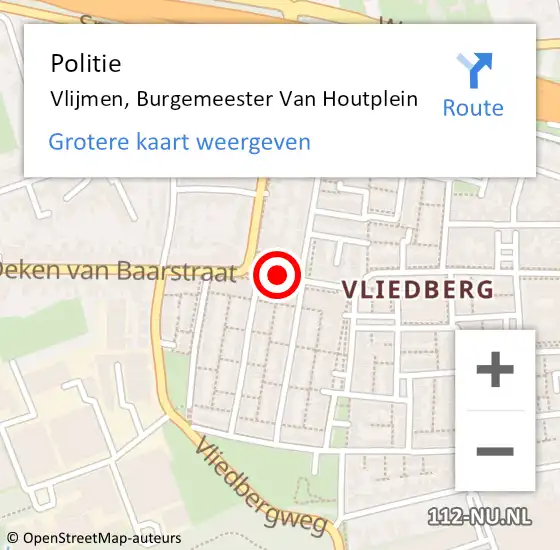 Locatie op kaart van de 112 melding: Politie Vlijmen, Burgemeester Van Houtplein op 7 november 2013 15:11