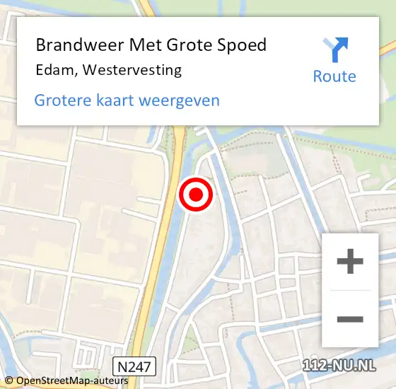 Locatie op kaart van de 112 melding: Brandweer Met Grote Spoed Naar Edam, Westervesting op 12 mei 2015 23:54