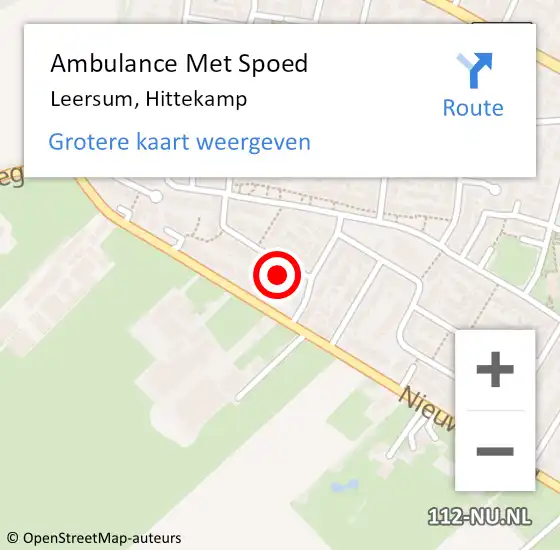 Locatie op kaart van de 112 melding: Ambulance Met Spoed Naar Leersum, Hittekamp op 13 mei 2015 11:48