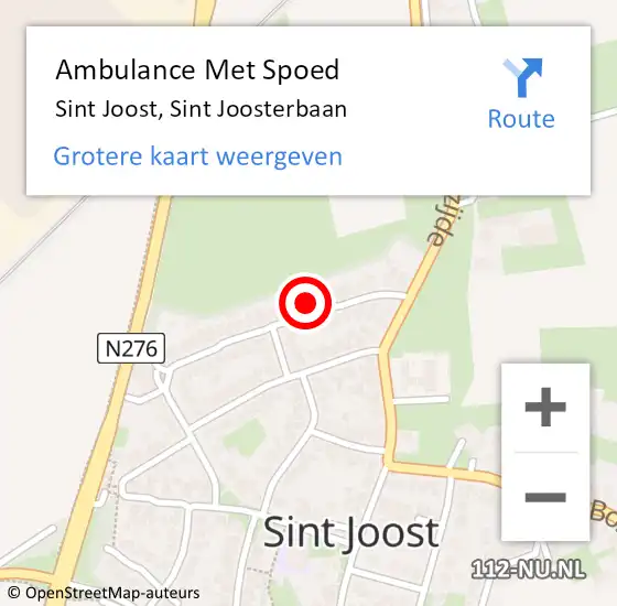 Locatie op kaart van de 112 melding: Ambulance Met Spoed Naar Sint Joost, Sint Joosterbaan op 7 november 2013 15:55