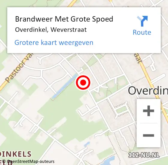 Locatie op kaart van de 112 melding: Brandweer Met Grote Spoed Naar Overdinkel, Weverstraat op 13 mei 2015 13:03