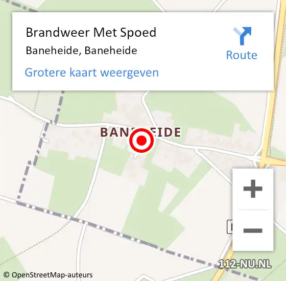 Locatie op kaart van de 112 melding: Brandweer Met Spoed Naar Baneheide, Baneheide op 13 mei 2015 13:35