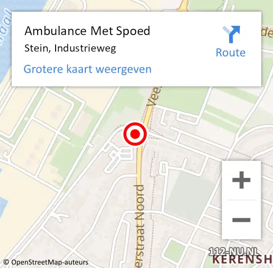 Locatie op kaart van de 112 melding: Ambulance Met Spoed Naar Stein, Industrieweg op 13 mei 2015 15:32