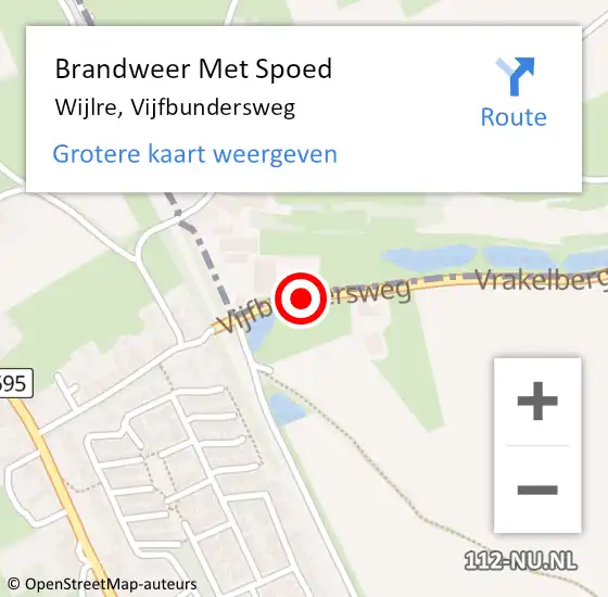 Locatie op kaart van de 112 melding: Brandweer Met Spoed Naar Wijlre, Vijfbundersweg op 13 mei 2015 15:49