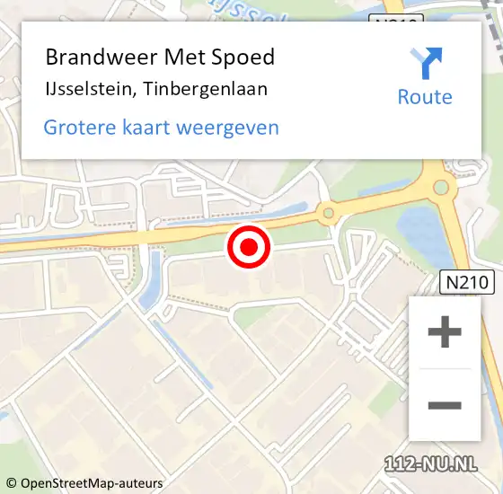 Locatie op kaart van de 112 melding: Brandweer Met Spoed Naar IJsselstein, Tinbergenlaan op 13 mei 2015 16:19