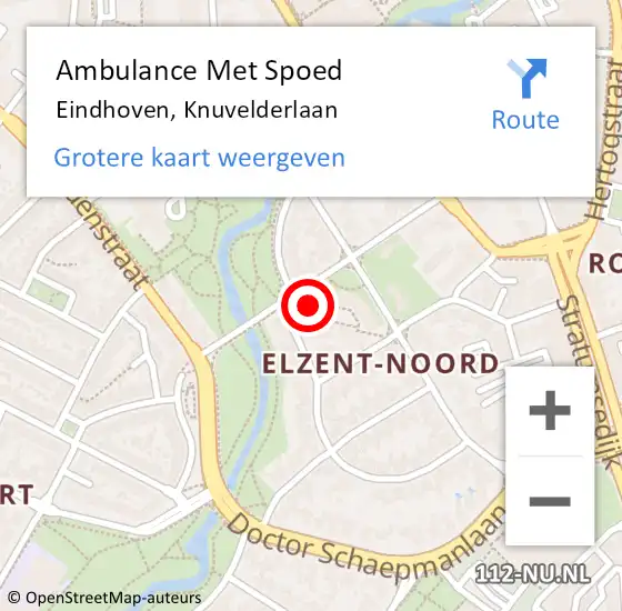 Locatie op kaart van de 112 melding: Ambulance Met Spoed Naar Eindhoven, Knuvelderlaan op 13 mei 2015 17:01