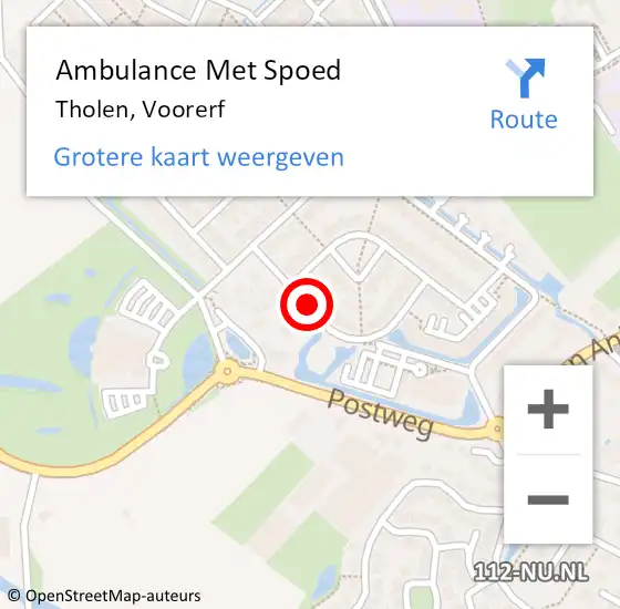 Locatie op kaart van de 112 melding: Ambulance Met Spoed Naar Tholen, Voorerf op 13 mei 2015 19:06