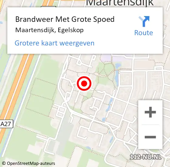 Locatie op kaart van de 112 melding: Brandweer Met Grote Spoed Naar Maartensdijk, Egelskop op 13 mei 2015 19:32