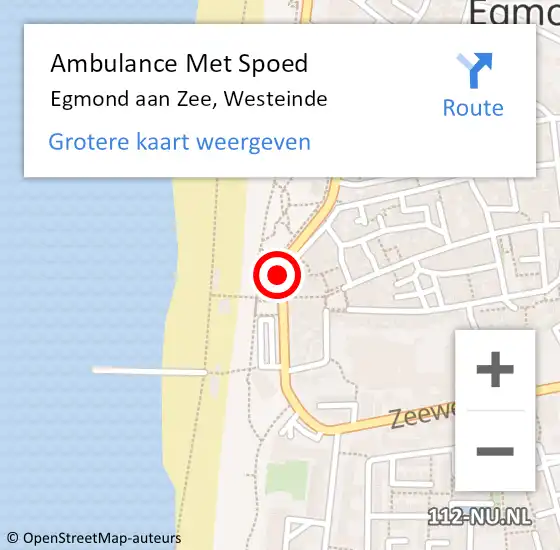 Locatie op kaart van de 112 melding: Ambulance Met Spoed Naar Egmond aan Zee, Westeinde op 13 mei 2015 20:12