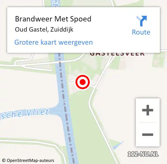 Locatie op kaart van de 112 melding: Brandweer Met Spoed Naar Oud Gastel, Zuiddijk op 13 mei 2015 20:18