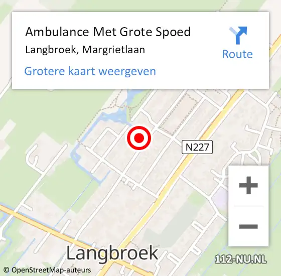 Locatie op kaart van de 112 melding: Ambulance Met Grote Spoed Naar Langbroek, Margrietlaan op 13 mei 2015 22:31