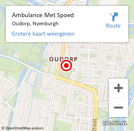 Locatie op kaart van de 112 melding: Ambulance Met Spoed Naar Oudorp, Nyenburgh op 14 mei 2015 03:28