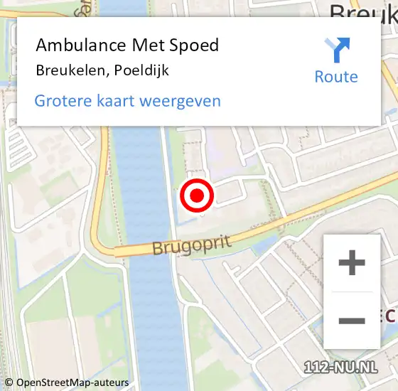 Locatie op kaart van de 112 melding: Ambulance Met Spoed Naar Breukelen, Poeldijk op 14 mei 2015 10:00