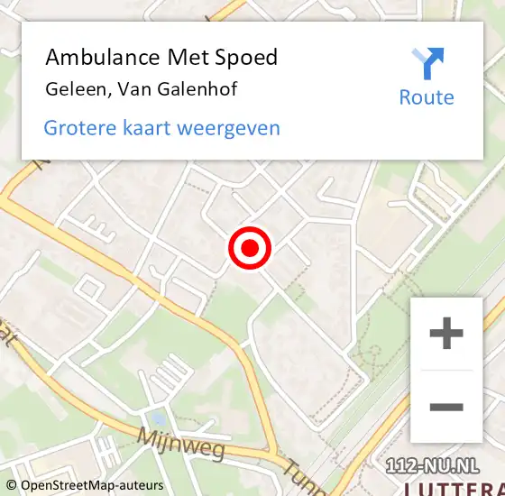 Locatie op kaart van de 112 melding: Ambulance Met Spoed Naar Geleen, Van Galenhof op 14 mei 2015 10:36