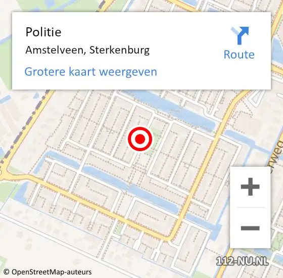 Locatie op kaart van de 112 melding: Politie Amstelveen, Sterkenburg op 14 mei 2015 12:17