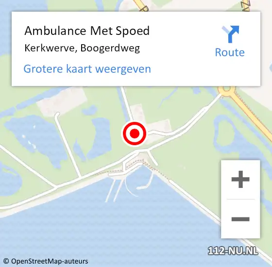 Locatie op kaart van de 112 melding: Ambulance Met Spoed Naar Kerkwerve, Boogerdweg op 14 mei 2015 13:01