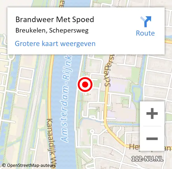 Locatie op kaart van de 112 melding: Brandweer Met Spoed Naar Breukelen, Schepersweg op 7 november 2013 17:46