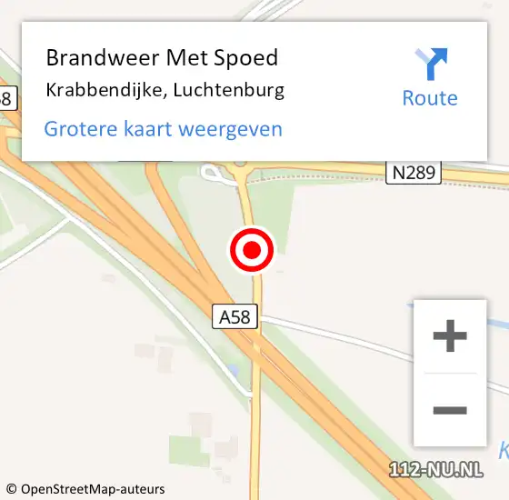 Locatie op kaart van de 112 melding: Brandweer Met Spoed Naar Krabbendijke, Luchtenburg op 14 mei 2015 13:54