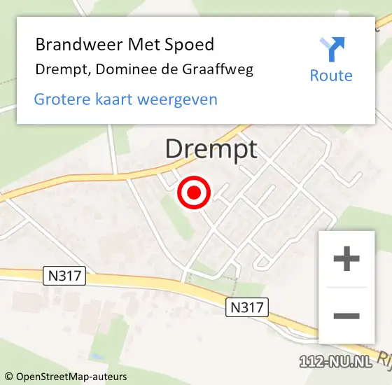 Locatie op kaart van de 112 melding: Brandweer Met Spoed Naar Drempt, Dominee de Graaffweg op 14 mei 2015 14:11