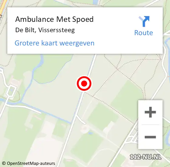 Locatie op kaart van de 112 melding: Ambulance Met Spoed Naar De Bilt, Visserssteeg op 14 mei 2015 14:12