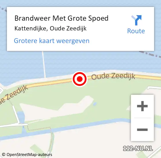 Locatie op kaart van de 112 melding: Brandweer Met Grote Spoed Naar Kattendijke, Oude Zeedijk op 14 mei 2015 14:12