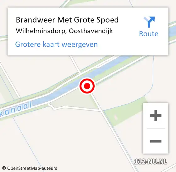 Locatie op kaart van de 112 melding: Brandweer Met Grote Spoed Naar Wilhelminadorp, Oosthavendijk op 14 mei 2015 15:30