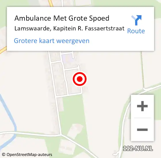 Locatie op kaart van de 112 melding: Ambulance Met Grote Spoed Naar Lamswaarde, Kapitein R. Fassaertstraat op 14 mei 2015 15:38