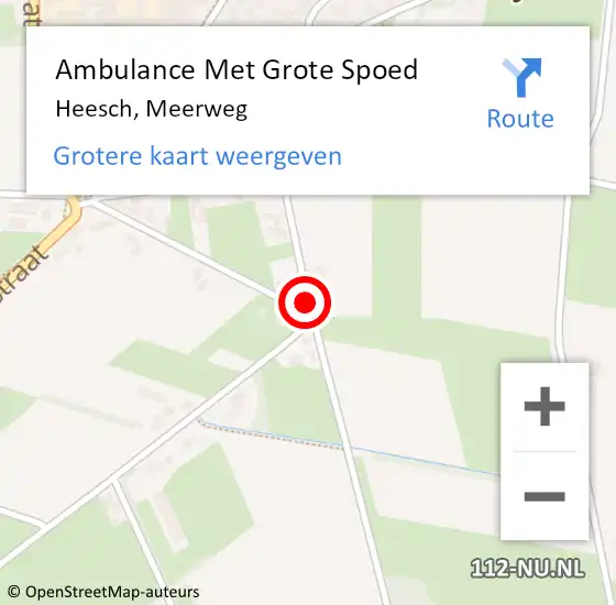 Locatie op kaart van de 112 melding: Ambulance Met Grote Spoed Naar Heesch, Meerweg op 14 mei 2015 15:49