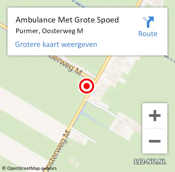 Locatie op kaart van de 112 melding: Ambulance Met Grote Spoed Naar Purmer, Oosterweg M op 14 mei 2015 17:11