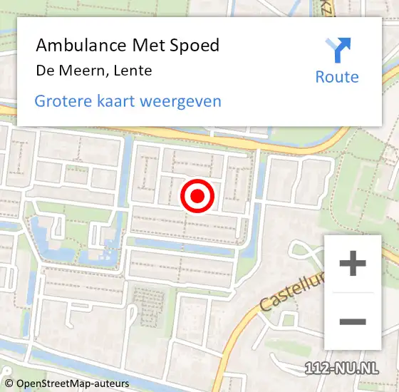 Locatie op kaart van de 112 melding: Ambulance Met Spoed Naar De Meern, Lente op 14 mei 2015 20:48