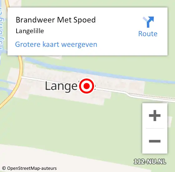 Locatie op kaart van de 112 melding: Brandweer Met Spoed Naar Langelille op 14 mei 2015 23:10