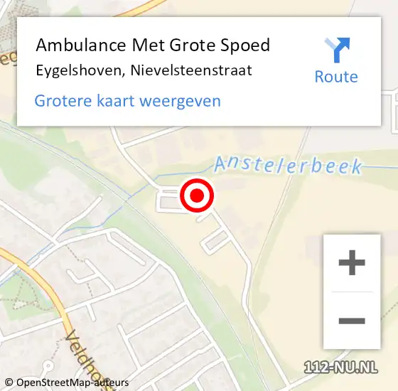 Locatie op kaart van de 112 melding: Ambulance Met Grote Spoed Naar Eygelshoven, Nievelsteenstraat op 15 mei 2015 08:07