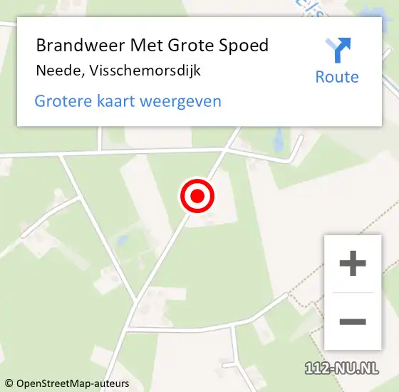 Locatie op kaart van de 112 melding: Brandweer Met Grote Spoed Naar Neede, Visschemorsdijk op 15 mei 2015 08:44