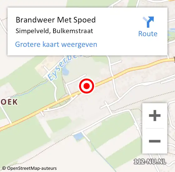 Locatie op kaart van de 112 melding: Brandweer Met Spoed Naar Simpelveld, Bulkemstraat op 15 mei 2015 09:21