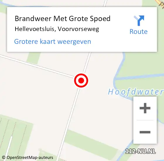 Locatie op kaart van de 112 melding: Brandweer Met Grote Spoed Naar Hellevoetsluis, Voorvorseweg op 15 mei 2015 10:08