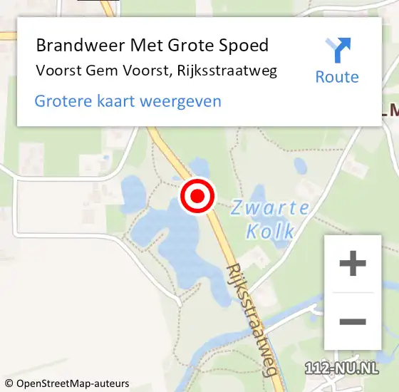 Locatie op kaart van de 112 melding: Brandweer Met Grote Spoed Naar Voorst Gem Voorst, Rijksstraatweg op 12 september 2013 08:22