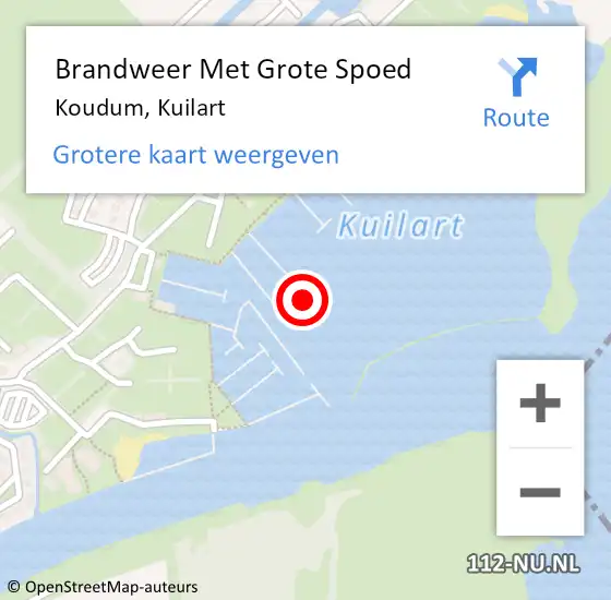 Locatie op kaart van de 112 melding: Brandweer Met Grote Spoed Naar Koudum, Kuilart op 15 mei 2015 11:50