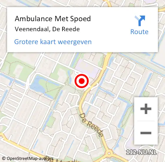 Locatie op kaart van de 112 melding: Ambulance Met Spoed Naar Veenendaal, De Reede op 15 mei 2015 12:47