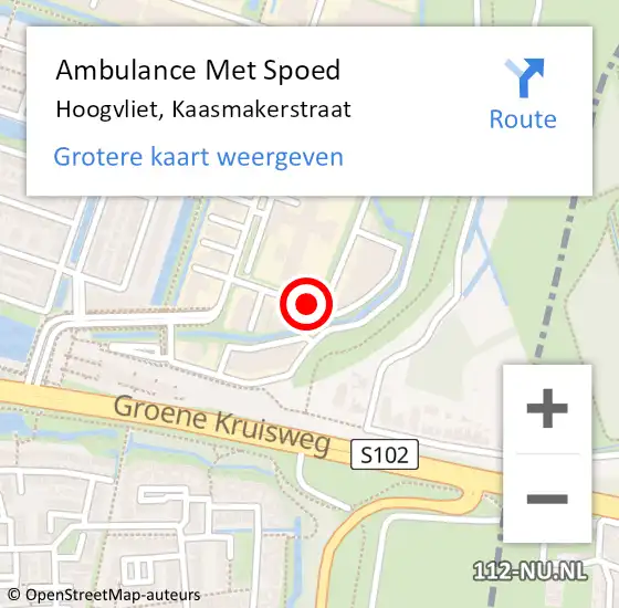 Locatie op kaart van de 112 melding: Ambulance Met Spoed Naar Hoogvliet, Kaasmakerstraat op 15 mei 2015 13:26