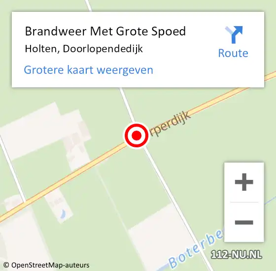 Locatie op kaart van de 112 melding: Brandweer Met Grote Spoed Naar Holten, Doorlopendedijk op 15 mei 2015 13:29