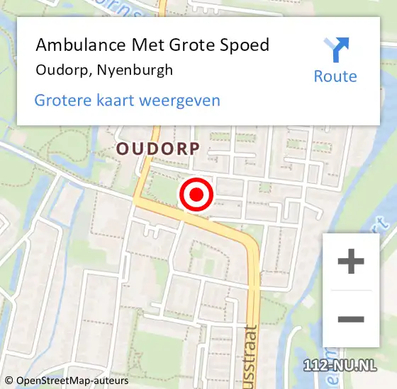 Locatie op kaart van de 112 melding: Ambulance Met Grote Spoed Naar Oudorp, Nyenburgh op 15 mei 2015 13:29