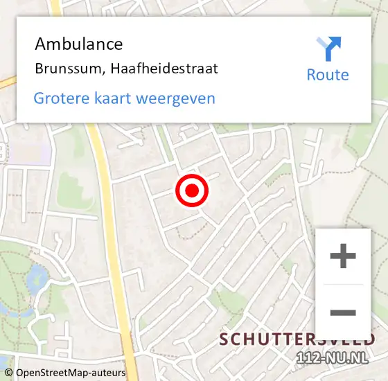 Locatie op kaart van de 112 melding: Ambulance Brunssum, Haafheidestraat op 15 mei 2015 13:50