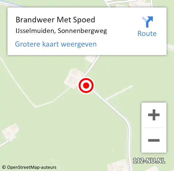 Locatie op kaart van de 112 melding: Brandweer Met Spoed Naar IJsselmuiden, Sonnenbergweg op 15 mei 2015 14:57
