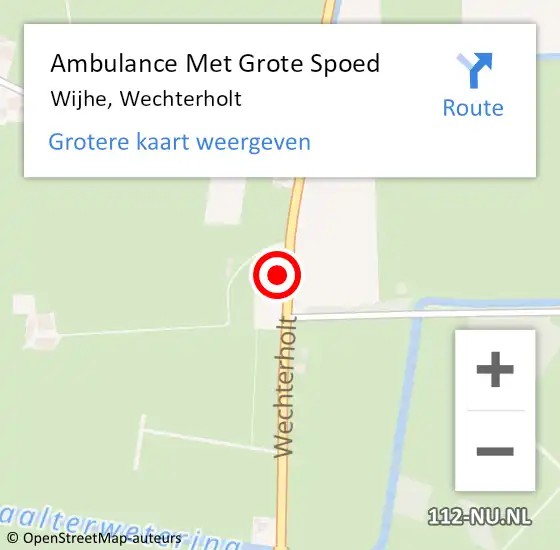 Locatie op kaart van de 112 melding: Ambulance Met Grote Spoed Naar Wijhe, Wechterholt op 15 mei 2015 15:10
