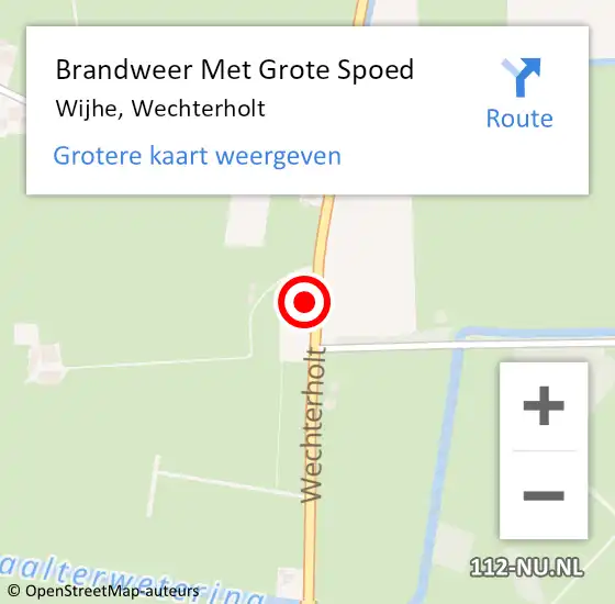 Locatie op kaart van de 112 melding: Brandweer Met Grote Spoed Naar Wijhe, Wechterholt op 15 mei 2015 15:10